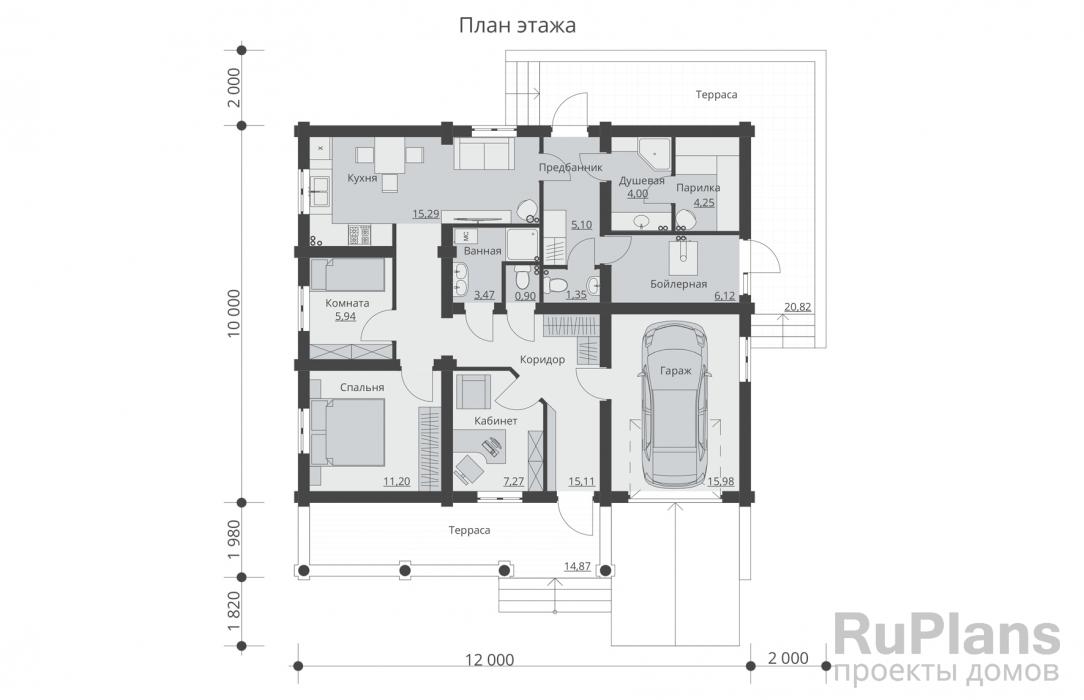 Проект одноэтажного дома - Rg5131 строительство в Самаре