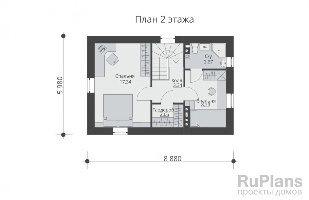 Проект двухэтажного дома - Rg5537 строительство в Самаре