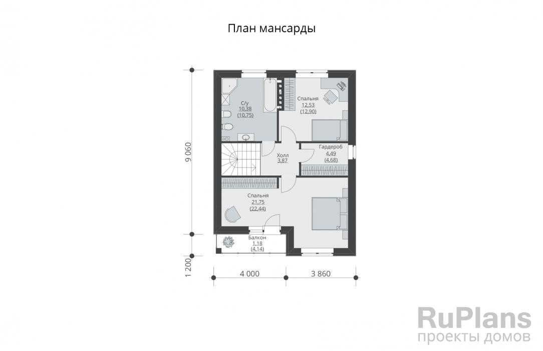 Проект дома с мансардой - Rg5792 строительство в Самаре