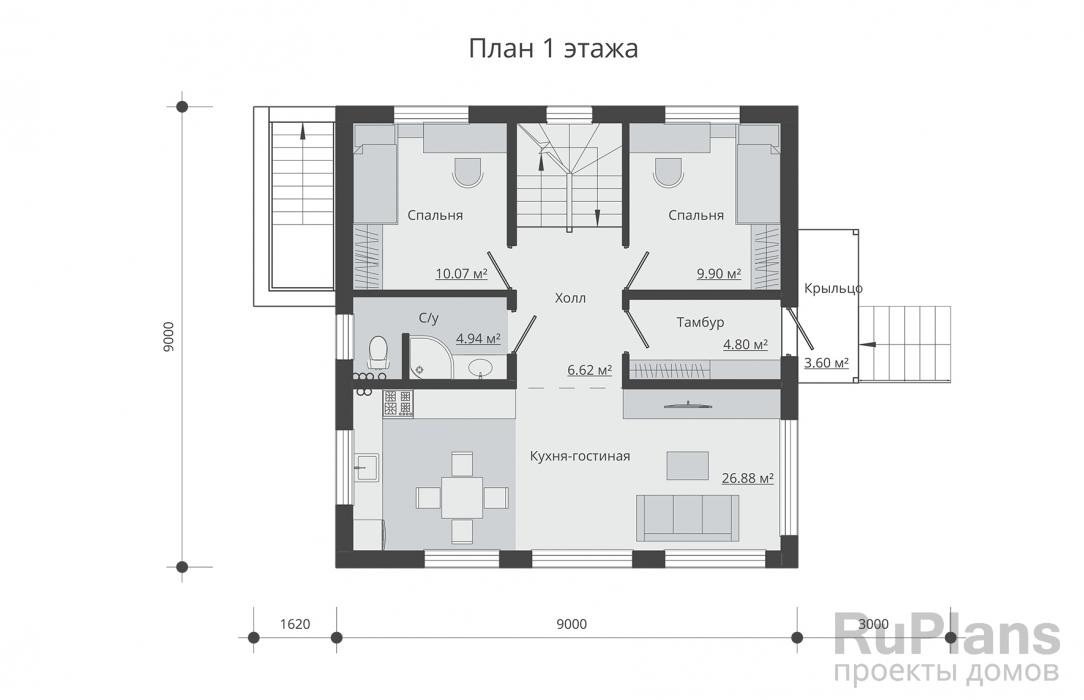 Проект дома с мансардой - Rg5203 строительство в Самаре