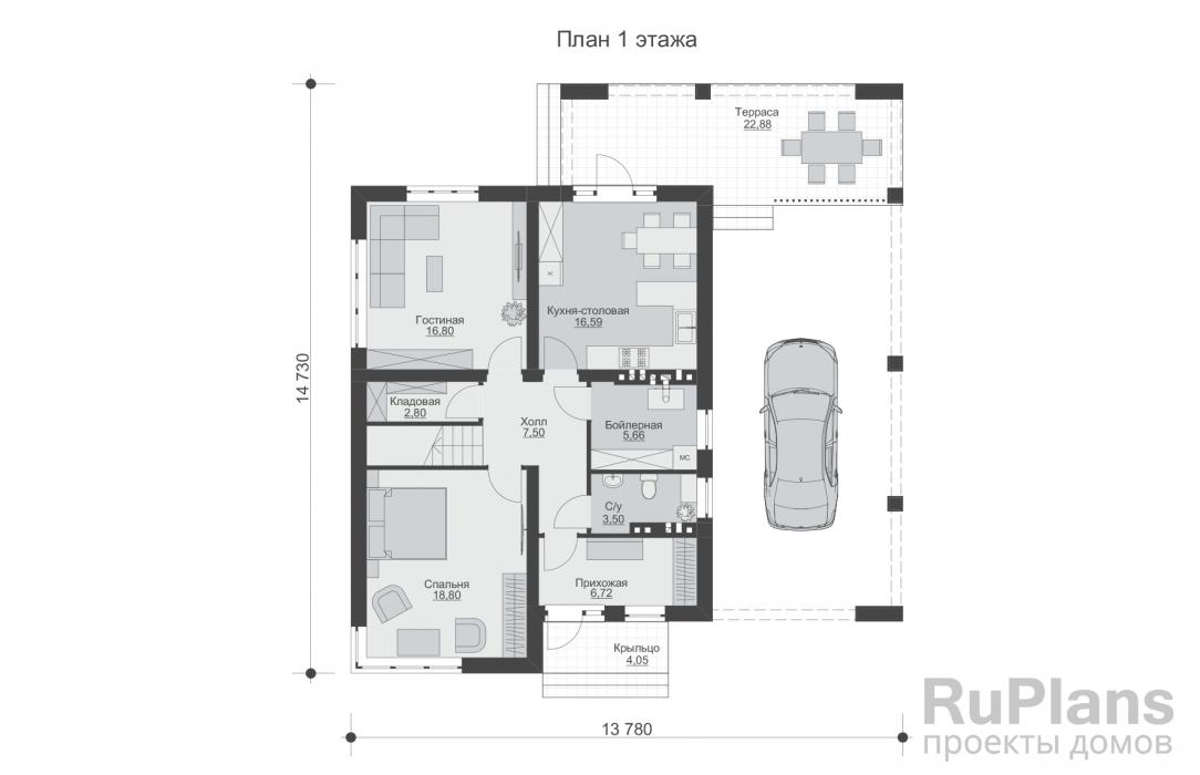 Проект двухэтажного дома - Rg3794 строительство в Самаре