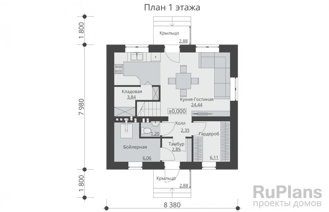 Проект дома с мансардой - Rg5159 строительство в Самаре