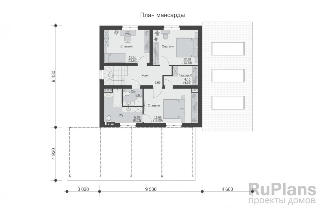 Проект дома с мансардой - Rg5894 строительство в Самаре