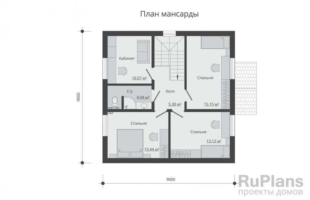 Проект дома с мансардой - Rg5203 строительство в Самаре