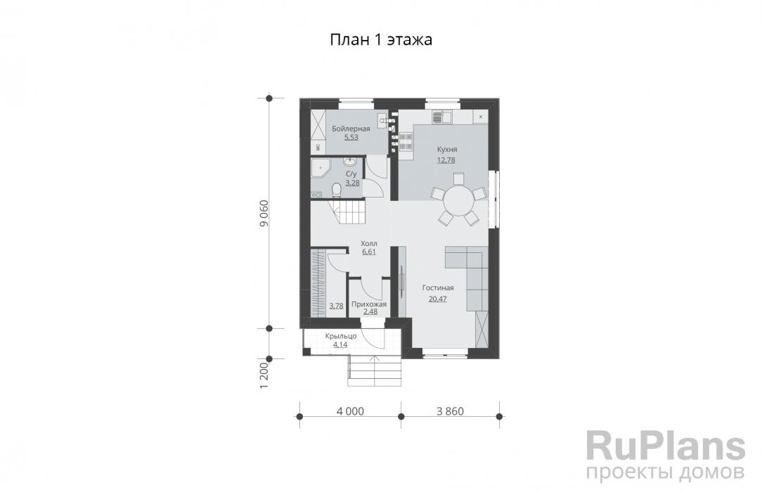 Проект дома с мансардой - Rg5792 строительство в Самаре