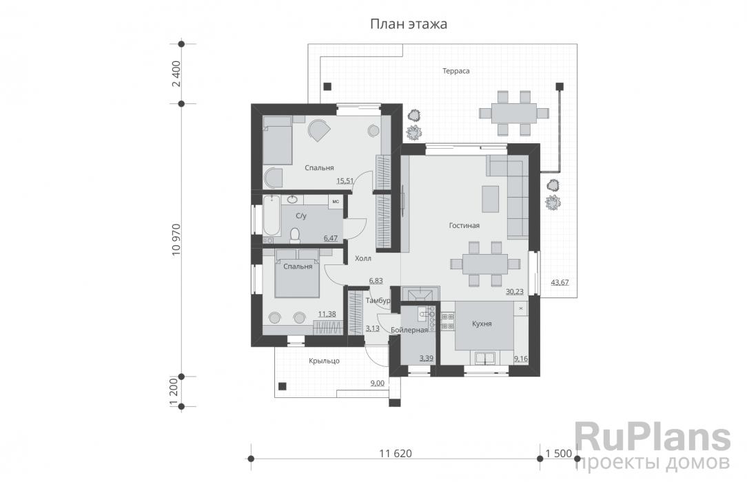 Проект двухэтажного дома - Rg5450 строительство в Самаре