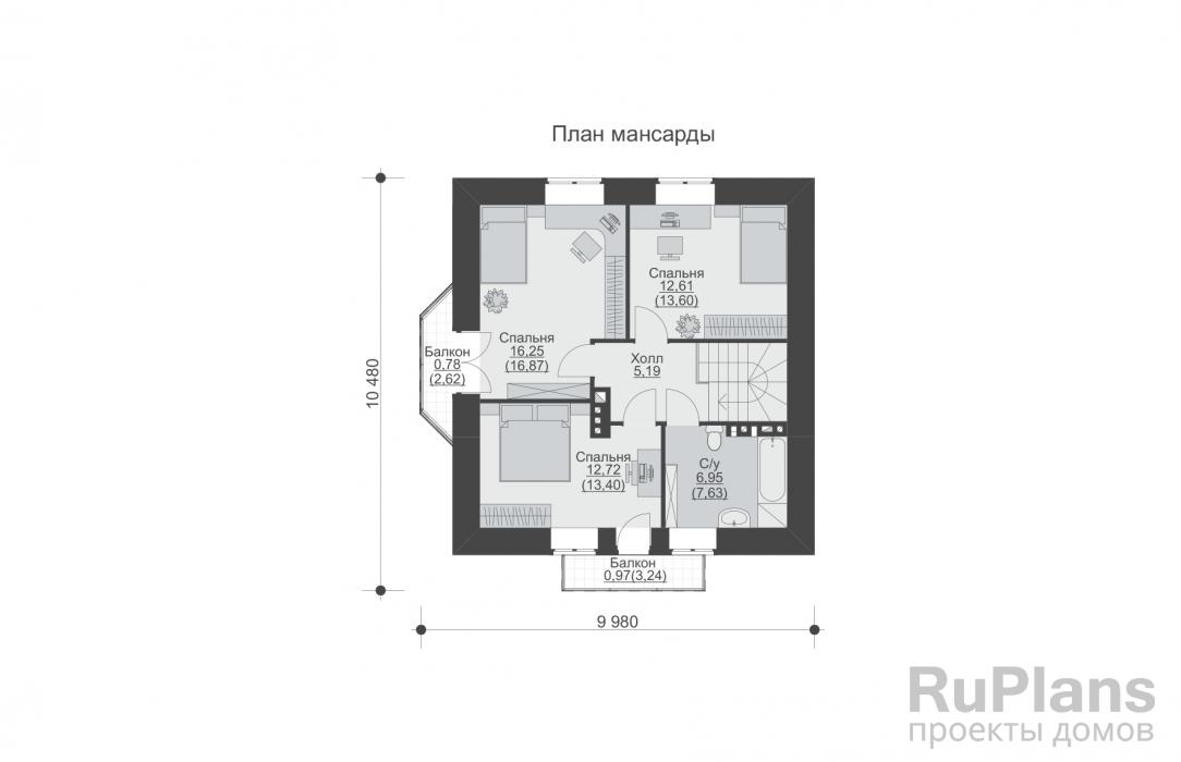 Проект дома с мансардой - Rg5958 строительство в Самаре