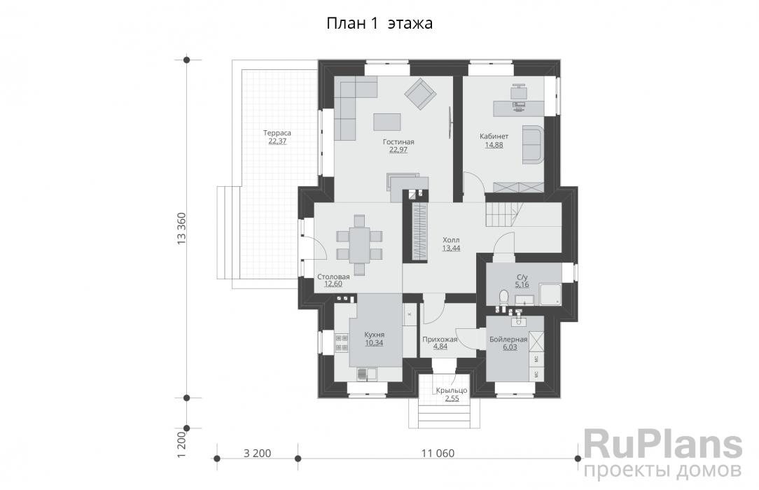Проект двухэтажного дома - Rg5966 строительство в Самаре