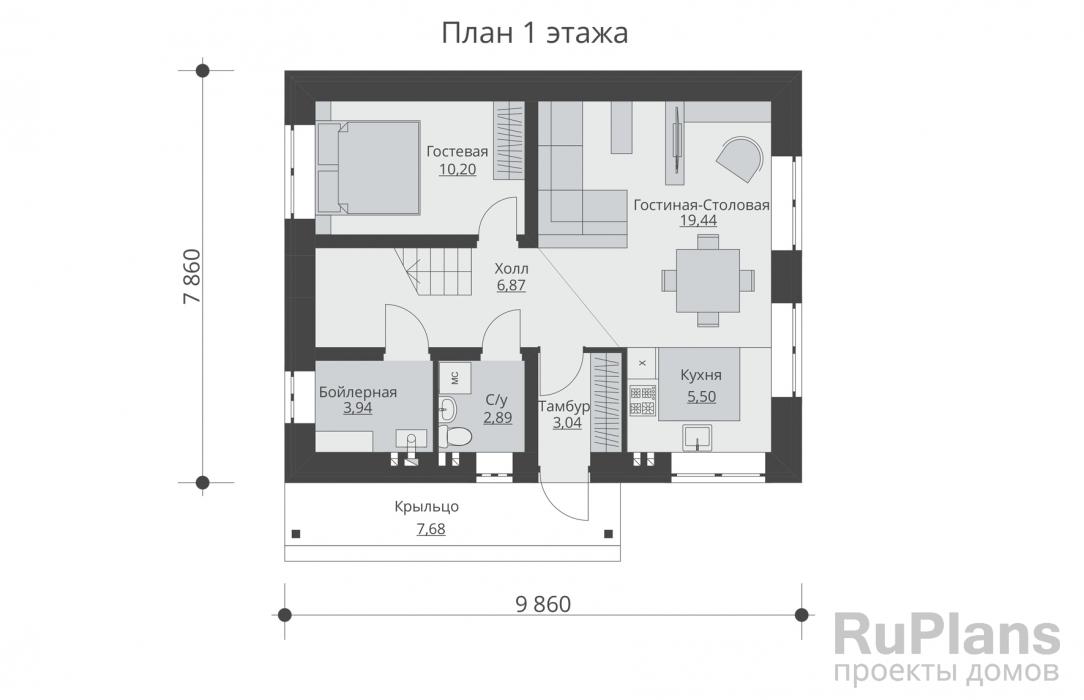 Проект дома с мансардой - Rg3431 строительство в Самаре