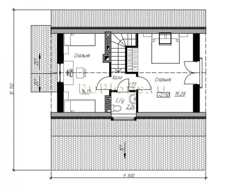 Проект дома с мансардой - Rg5077 строительство в Самаре