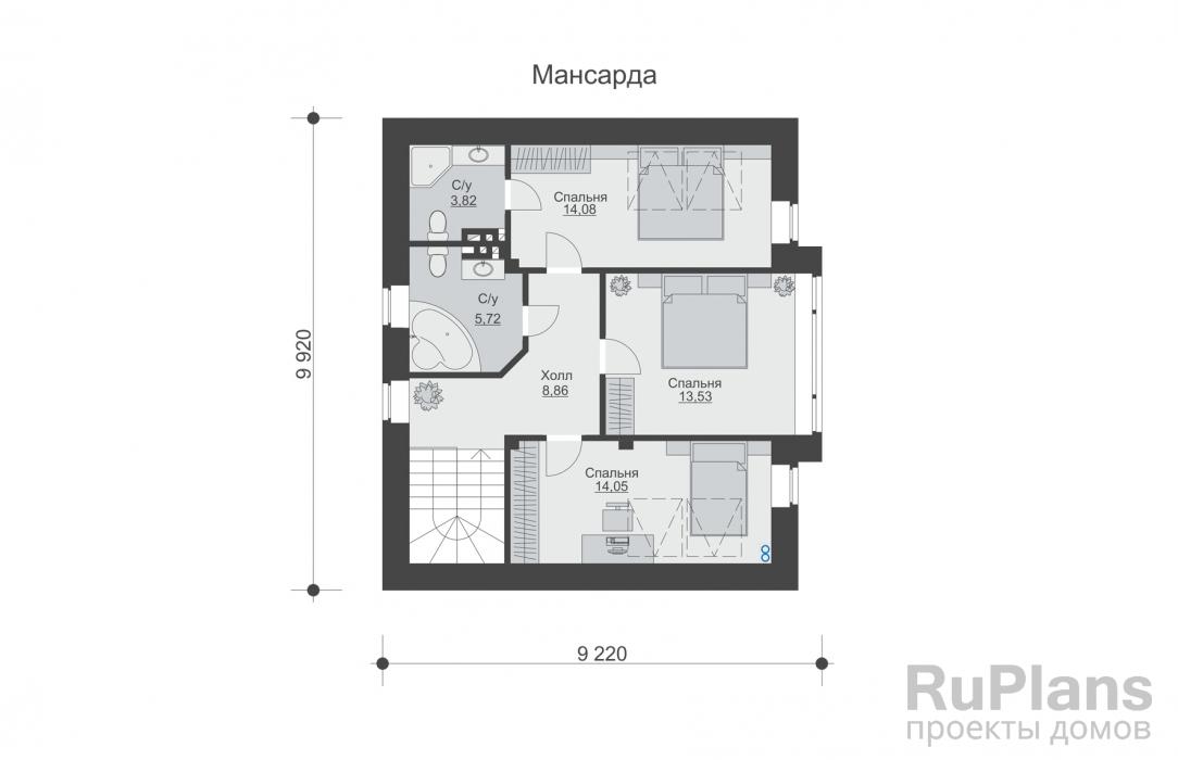 Проект дома с мансардой - Rg6007 строительство в Самаре